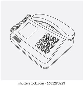 telephone retro handdrow in vector