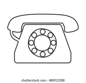 telephone retro isolated icon vector illustration design