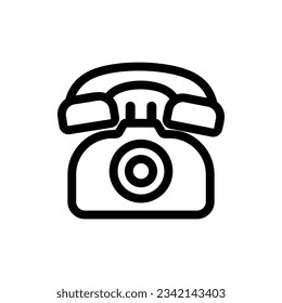 Telephone retro line icon vector design template and ilustration with editable stroke