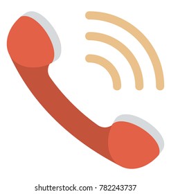 A telephone ringing flat icon