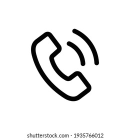 Telephone Ringing Icon. Illustration of phone icon on white background. Call icon. Telephone ringing outline icon