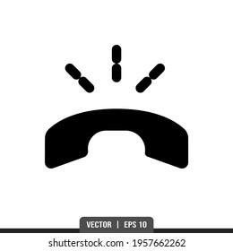 Telephone Ringing Silhouette icon vector, illustration logo template in trendy style. Suitable for many purposes.
