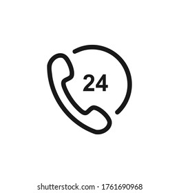 Telephone service 24 hours icon vector illustration