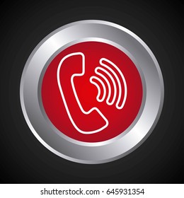 telephone service button isolated icon