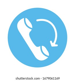 telephone service call block style icon vector illustration design