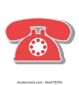 telephone service call, isolated flat icon design