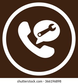 Telephone Service Message vector icon. Style is flat circled symbol, color, rounded angles, white background.