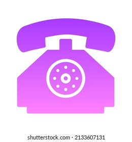 Telephone Set Glyph Gradient Icon Design