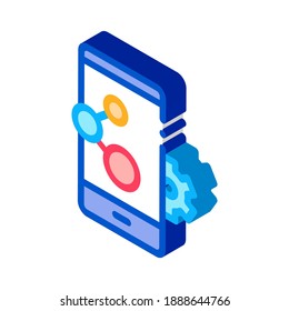 telephone settings icon vector. isometric telephone settings sign. color isolated symbol illustration