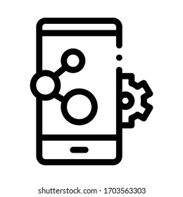 vector de icono de configuración telefónica. señal de configuración telefónica. ilustración de símbolo de contorno aislado