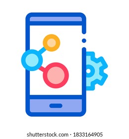 vector de icono de configuración telefónica. marca de configuración de teléfono. ilustración de símbolo de color