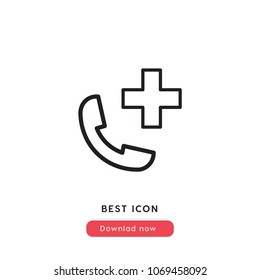 Telephone sign icon vector, medical symbol vector illustration for web and mobil app isolated on grey background