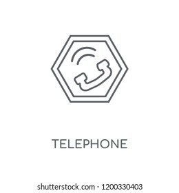 Telephone Sign linear icon. Telephone Sign concept stroke symbol design. Thin graphic elements vector illustration, outline pattern on a white background, eps 10.
