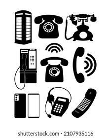 Telephone silhouette symbol good use for any design you want.