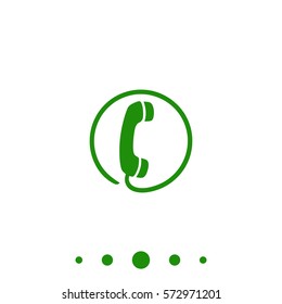 Telephone Simple vector button. Flat green icon on white background - Shutterstock ID 572971201