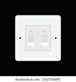 Telephone socket flat vector design on black background