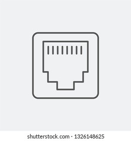 Telephone socket isolated on background icon. Master socket symbol modern, simple, vector, icon for website design, mobile app, ui. Vector Illustration