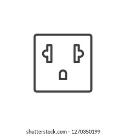 Telephone socket outline icon. linear style sign for mobile concept and web design. Phone Plug simple line vector icon. Symbol, logo illustration. Pixel perfect vector graphics