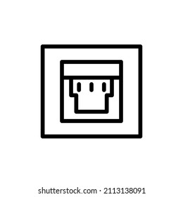 Telephone Socket Vector Line Icon Design
