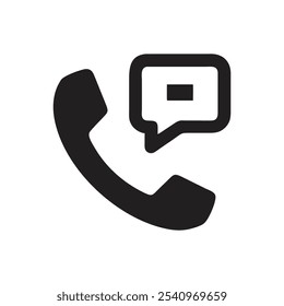 Telefone com ícone de balão em fundo branco
