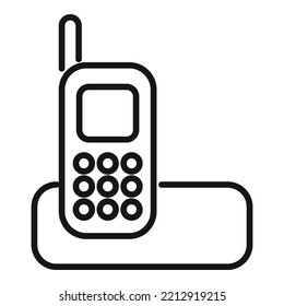 Telephone stand icon outline vector. Call contact. Page mail