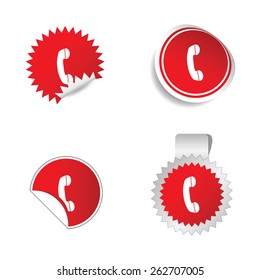 telephone sticker vector illustration on white