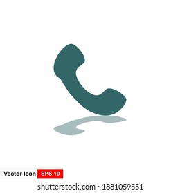 Telephone symbol button icon. vector.