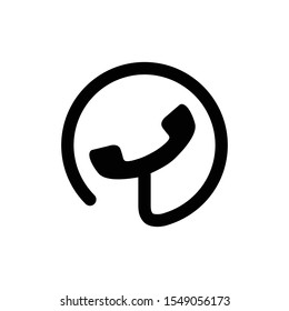 Telephone symbol round vector icon