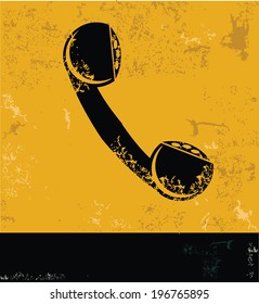 Telephone symbol,grunge vector