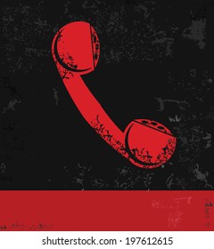 telephone symbol,grunge vector