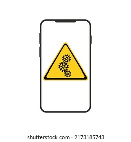 Telephone system malfunction warning. Yellow system error message. Vector illustration