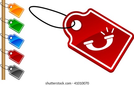 Juego de etiquetas telefónicas. Ilustración vectorial.