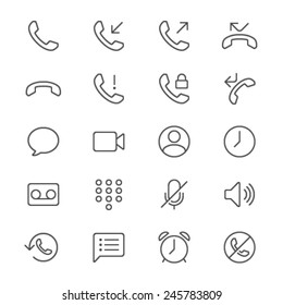 Telephone thin icons