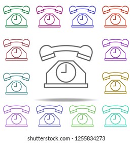 telephone in time icon. Element of time value icon for mobile concept and web apps. Thin line telephone in time icon can be used for web and mobile on white background