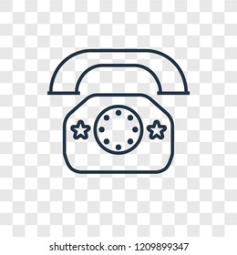 Telephone toy concept vector linear icon isolated on transparent background, Telephone toy concept transparency concept in outline style