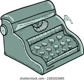 Telephone typewriter patifon old kgigi hand-drawn sketch doodle set large separately on a white background black and white graphics