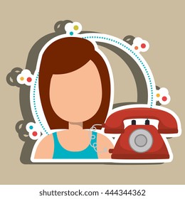 telephone user design, vector illustration eps10 graphic 