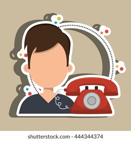 telephone user design, vector illustration eps10 graphic 