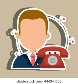 telephone user design, vector illustration eps10 graphic 