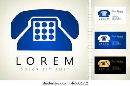 Telephone vector with business card template.