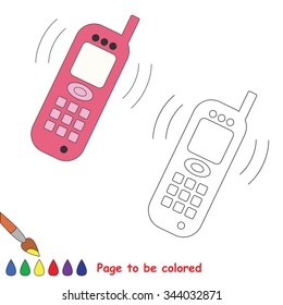 Telephone vector cartoon to be colored. 