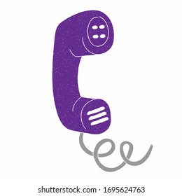 telephone vector design. digital hand drawn style. grain texture