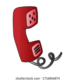 telephone vector design. digital hand drawn. halftone texture