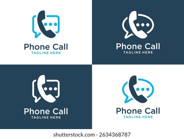 telephone vector design logo with speech bubble