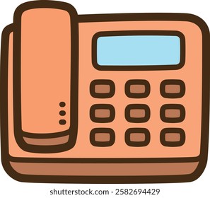 Telephone vector doodle illustration and graphic