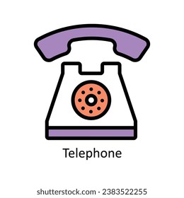 Telephone vector Filled outline Design illustration. Symbol on White background EPS 10 File