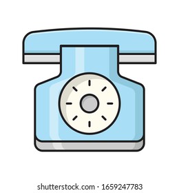 telephone vector flat color icon 