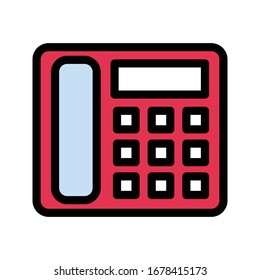 telephone vector flat color icon 