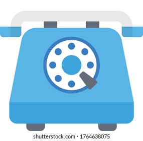 telephone vector flat color icon 