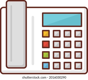 telephone vector flat color icon